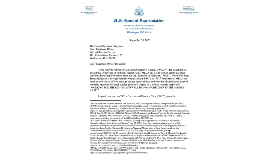 a photo of a letter to the CEO of the IRS