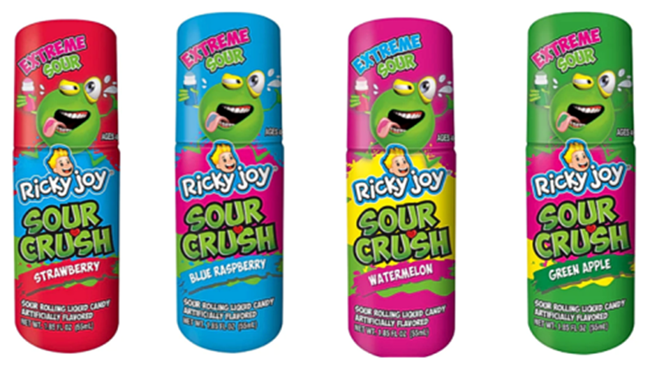 Ricky Joy Sour Crush Rolling Liquid Candy Bottles