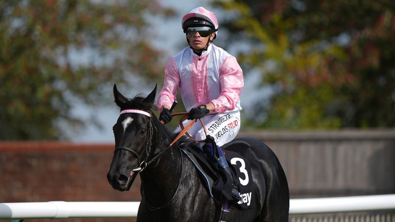 Pensando A Te ridden by Silvestre De Sousa before the Betway Rockfel Stakes