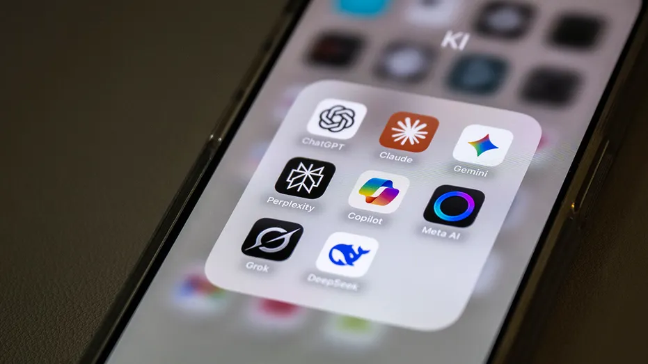 AI applications are shown on a smartphone screen