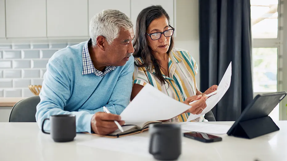 Couple reviewing finances