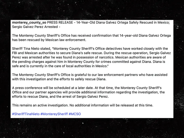 Sergio Galvez Perez Monterey County Sheriff statement insta 1