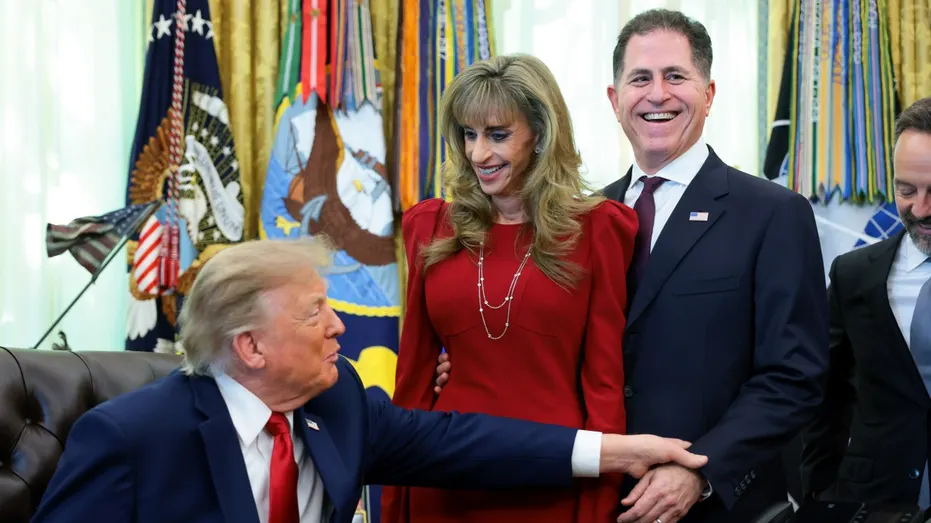 Michael and Susan Dell at the Oval Office