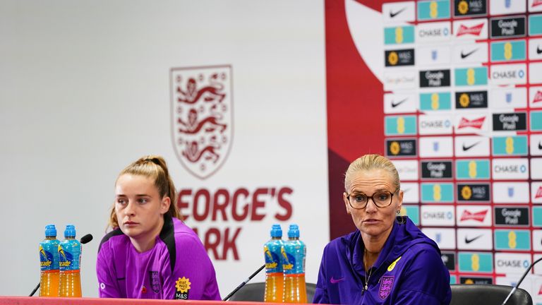 Toone (left) alongside Sarina Wiegman