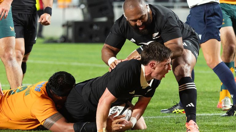 New Zealand scrum-half Cam Roigard scored one of five second-half tries for the hosts