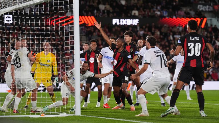 Bournemouth had a goal ruled out in the first half for a Bafode Diakate handball