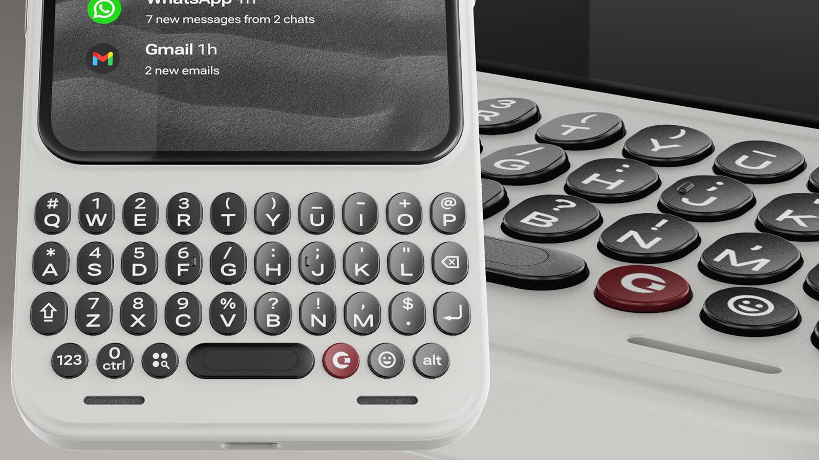 A close-up of the keyboard on a Clicks Communicator