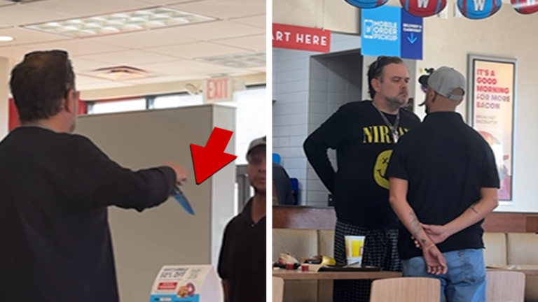 Man Pulls Massive Knife Out in Heated Confrontation at L.A. Wendy’s on Video