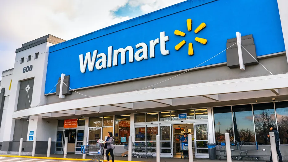People shopping at a Walmart store in south San Francisco bay area