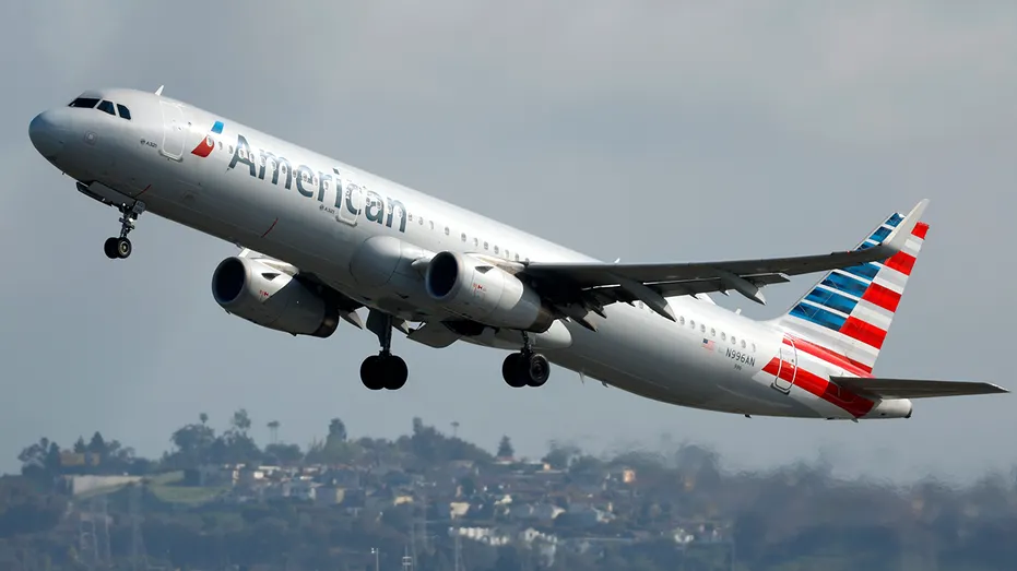 American Airlines plane departs Los Angeles