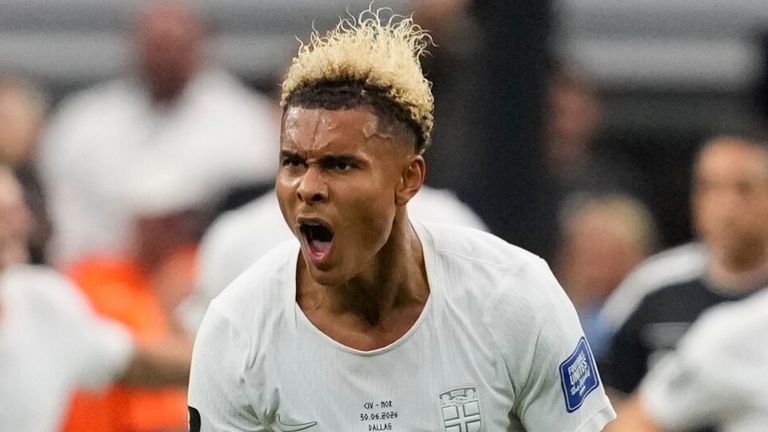 Norway's Antonio Nusa celebrates after scoring against Ivory Coast