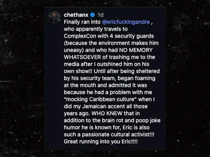 chet hanks eric andre instagram comment