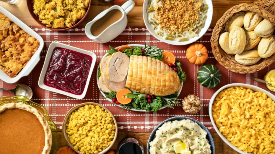 Costco's Thanksgiving holiday bundle foods on dinner table