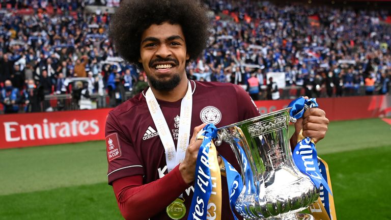 Hamza Choudhury holding the FA Cup trophy is one of the most iconic British South Asians in Football images