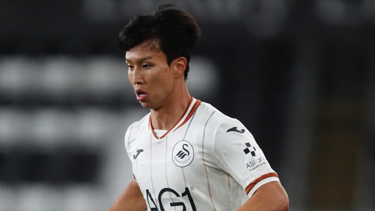 Swansea's Eom Ji-Sung was warming up at the time of the alleged chanting