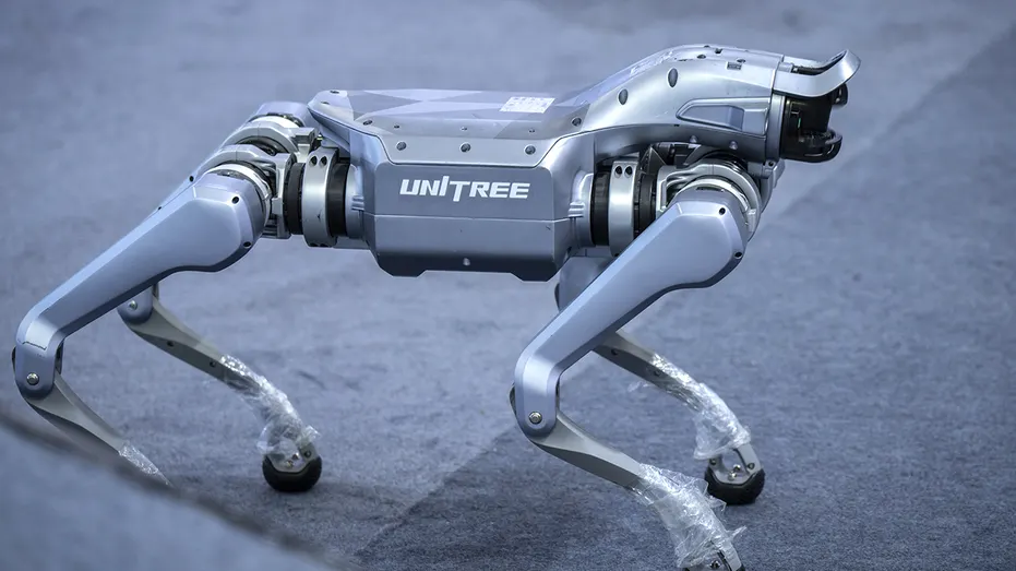 A Unitree Robotics As2 robot dog